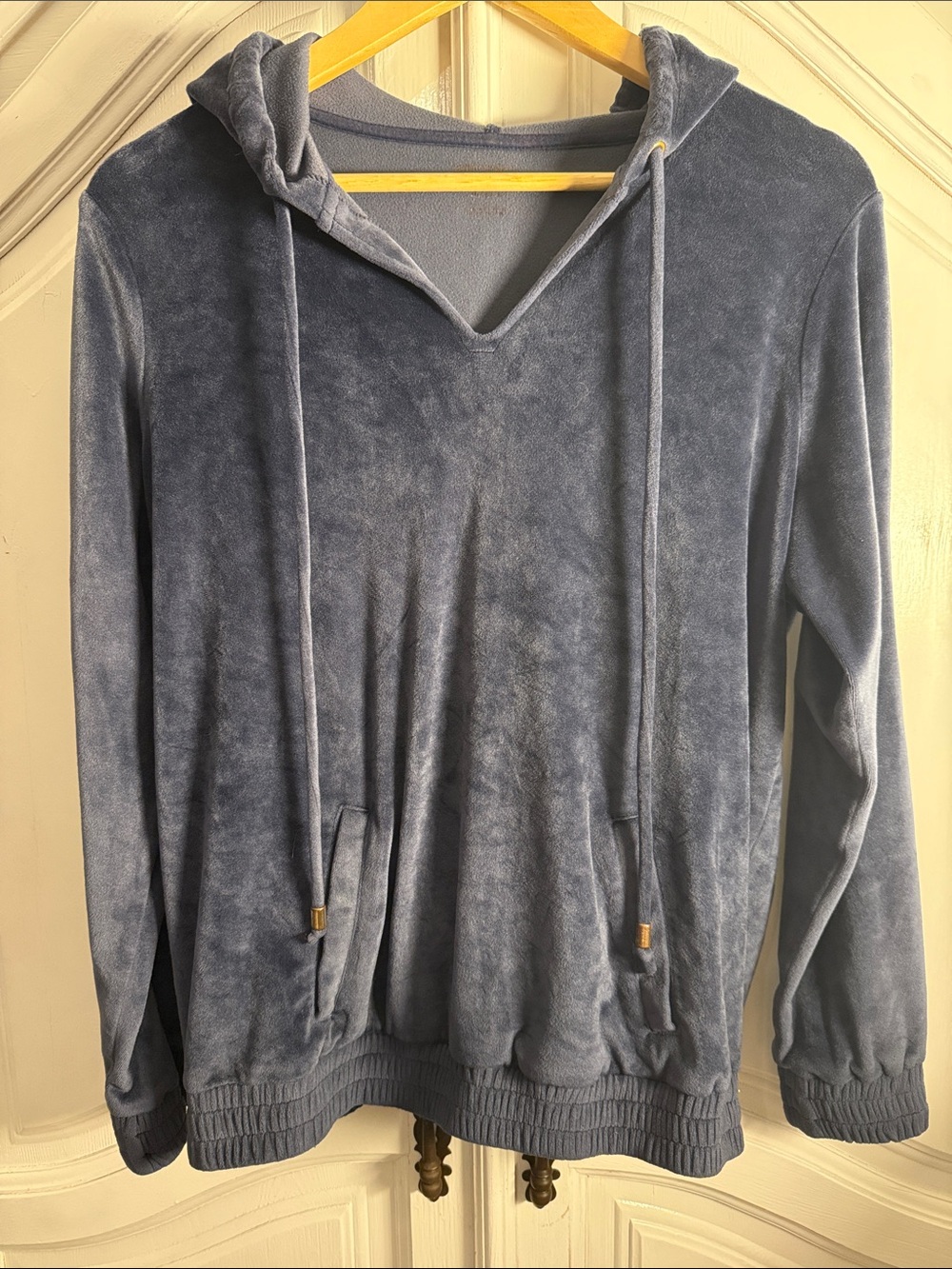 Michael Kors Velour Long Sleeve Hoodie Pullover Comfy Chic Y2K Athleisure Size M